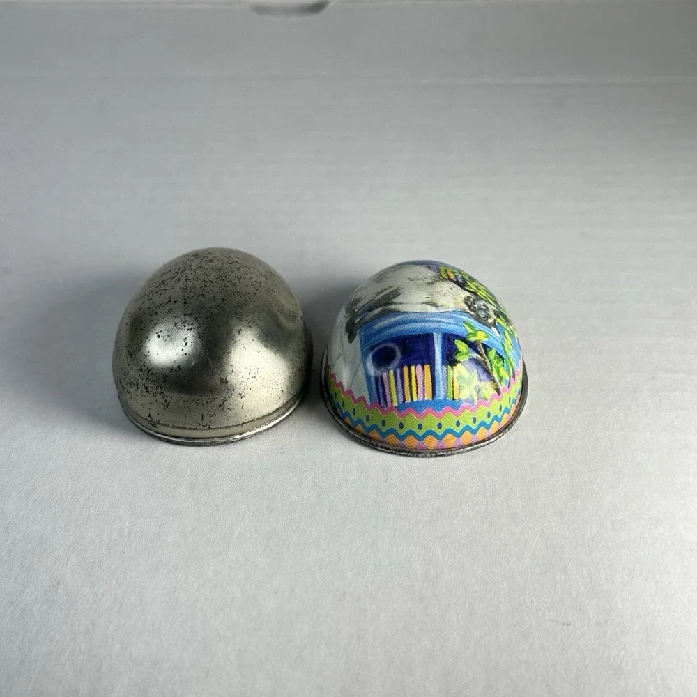 Vintage Cat Tin Egg Trinket Box – Siamese Cat Illustration, Rustic Cottage Decor